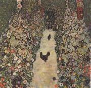 Gustav Klimt Garden Path with Chickens (mk20) painting